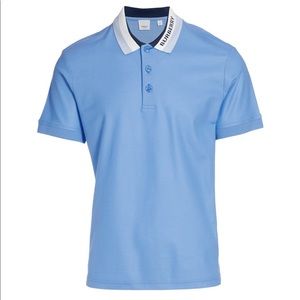 Men’s blue Burberry polo style shirt size Medium/No rips stains or tears!